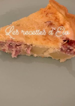 Une photo de Tarte salée pommes de terre / lardons / oignon au Thermomix
