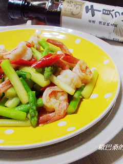 蘆筍炒鮮蝦 的食譜成品照片