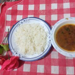 Lobia Dal & rice A picture of Lobia Dal & rice.