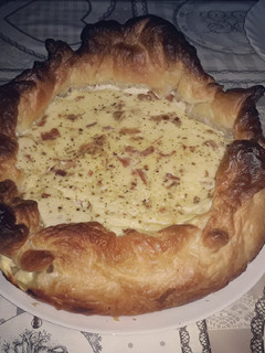 Una foto de Quiche de bacon y champis