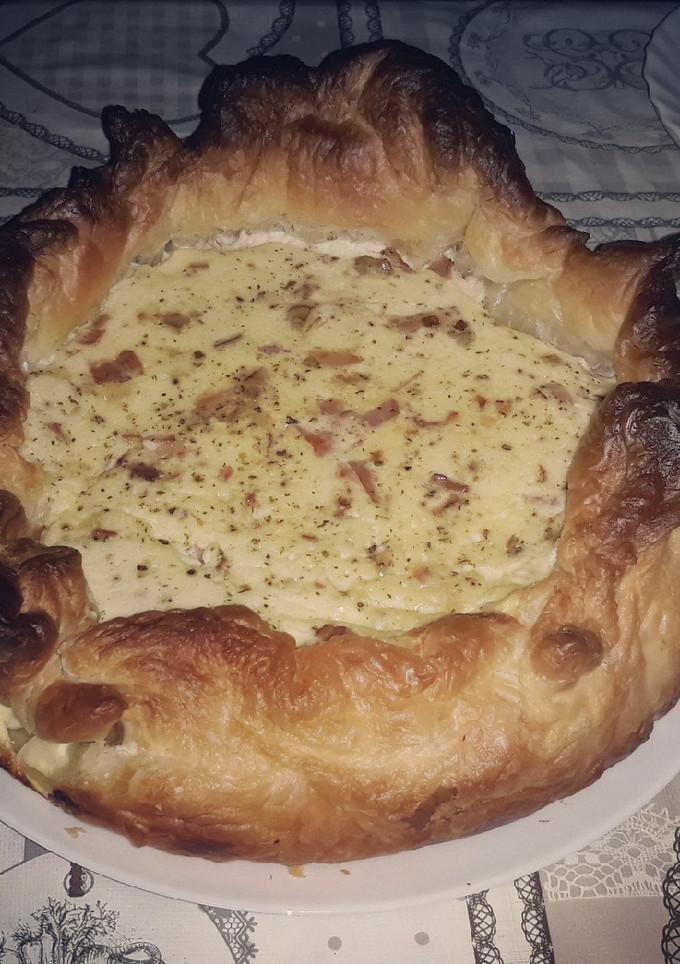 Una foto de Quiche de bacon y champis