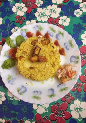 A picture of Veg and paneer rice.