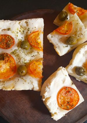 Una foto de Focaccia con harina leudante