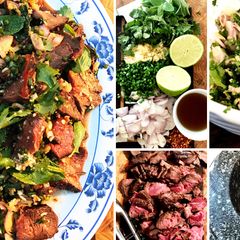 Thai Nam Tok (Waterfall Wagyu Beef) Salad A picture of Thai Nam Tok (Waterfall Wagyu Beef) Salad.