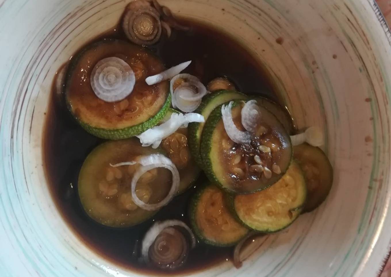 Calabacitas con salsa de soya