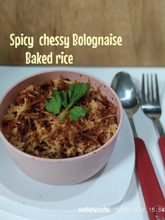 Foto resep *Spicy chessy Bolognaise Baked rice*