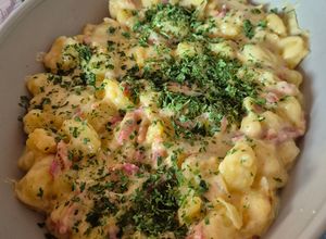 Une photo de Gnocchis crème raclette et lardons fumés au Cookeo infinity