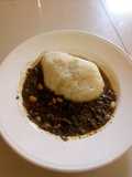 Eba with ayoyo soup