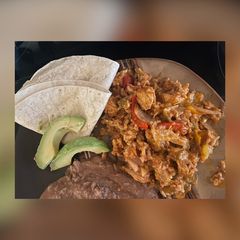 A picture of One Pan Spicy Chicken, Veggie and Rice Bake.