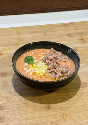Una foto de Salmorejo light gluten free