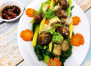 Hình của món Cải Ngồng Xào Nấm (Chay).