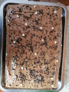 Una foto de Tarta de chocolate con galletas y natillas
