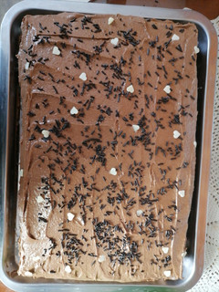 Una foto de Tarta de chocolate con galletas y natillas