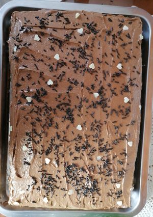 Una foto de Tarta de chocolate con galletas y natillas