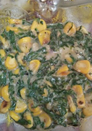 A picture of Spinach cheese corn.