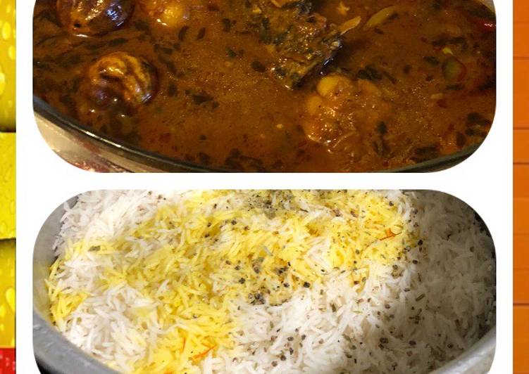 مرق سمك مع الرز المحمر