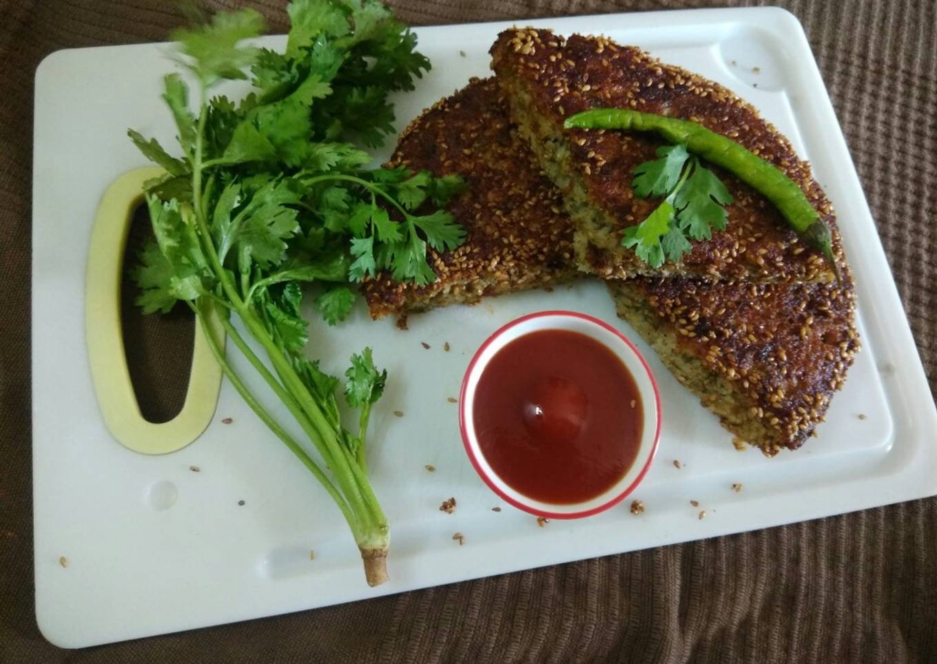 Rice and Green Gram Split Dal Handva