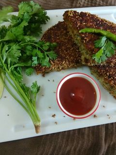 A picture of Rice and Green Gram Split Dal Handva.