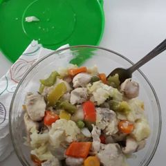 Cauliflower,cabbage and chicken breast A picture of Cauliflower,cabbage and chicken breast.