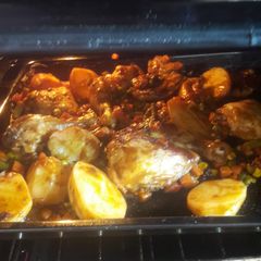 A picture of Grilled chicken with veges.