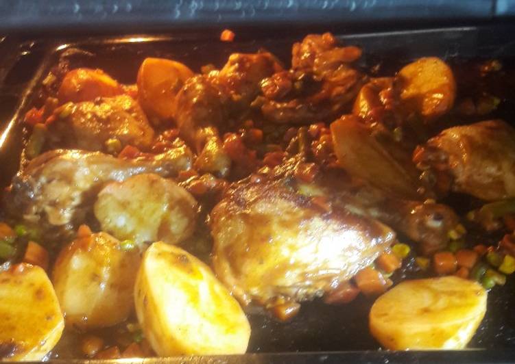 Simple Way to Make Award-winning Grilled chicken with veges