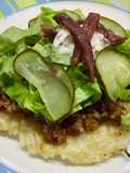 Tostadas de Arroz con Carne #lacocinadegiri