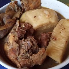A picture of Smoked Chicken and Yam pepper soup #XmasFood #OneRecipeOneTree.