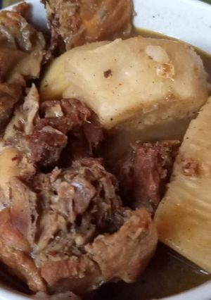 A picture of Smoked Chicken and Yam pepper soup #XmasFood #OneRecipeOneTree.