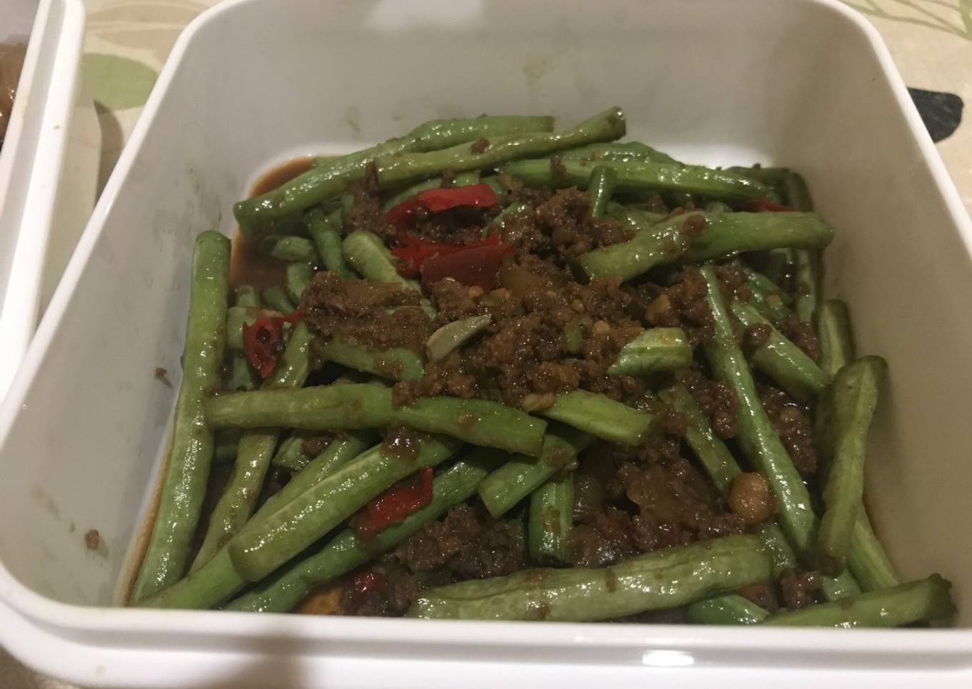 Tumis Kacang Panjang Daging Cincang
