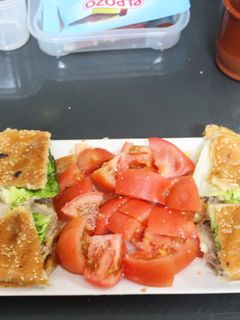 Una foto de Falsa hamburguesa troceada