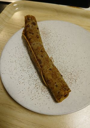 A picture of Nutella Pancake w/ Cinnamon.