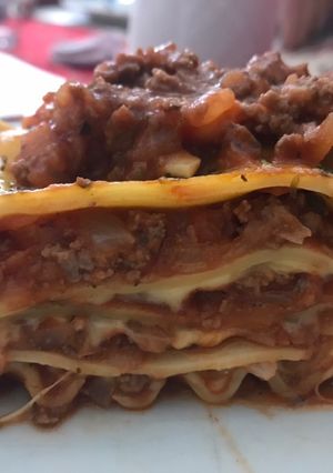 Una foto de Lasaña boloñesa!