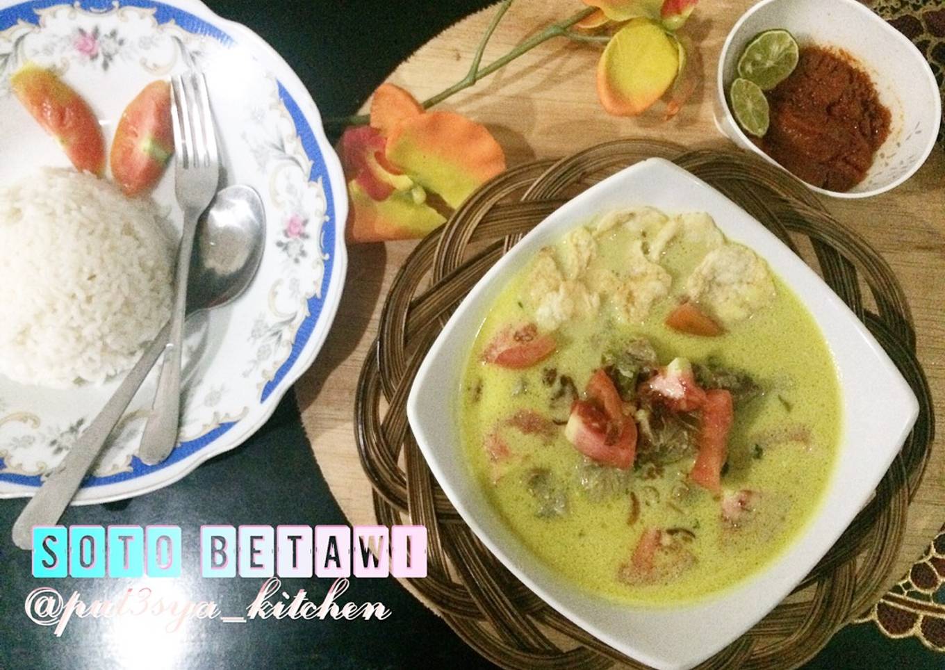 Soto betawi kuah santan (soto daging kuah santan)