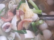 Gambar sup fishball dan udang