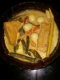 Sayur Santan Tahu Coklat Telur puyuh dan Kacang Panjang