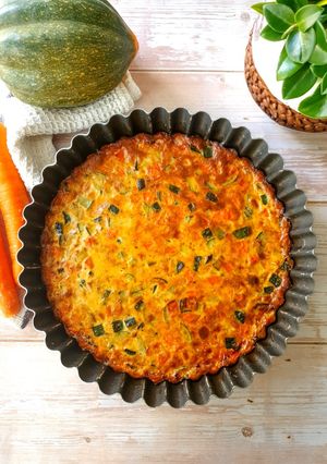 Une photo de Quiche sans pâte carottes courgettes