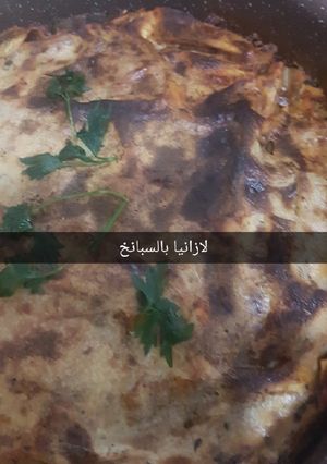 صورة لوصفة لازانيا بالسبانخ والكوتج