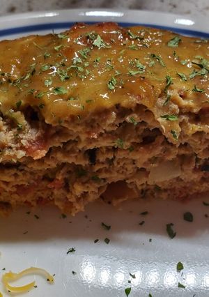 A picture of My Turkey Meatloaf with Mustard Glaze.