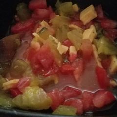 A picture of Pickle tomato and cheese please.