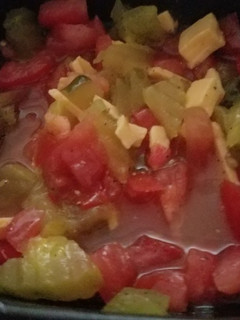 A picture of Pickle tomato and cheese please.