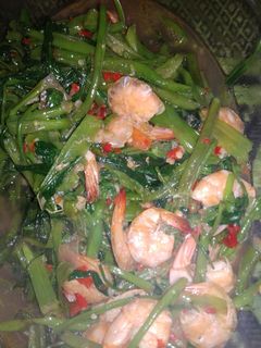 Foto resep Cah kangkung udang pedas