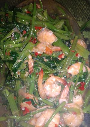 Foto resep Cah kangkung udang pedas
