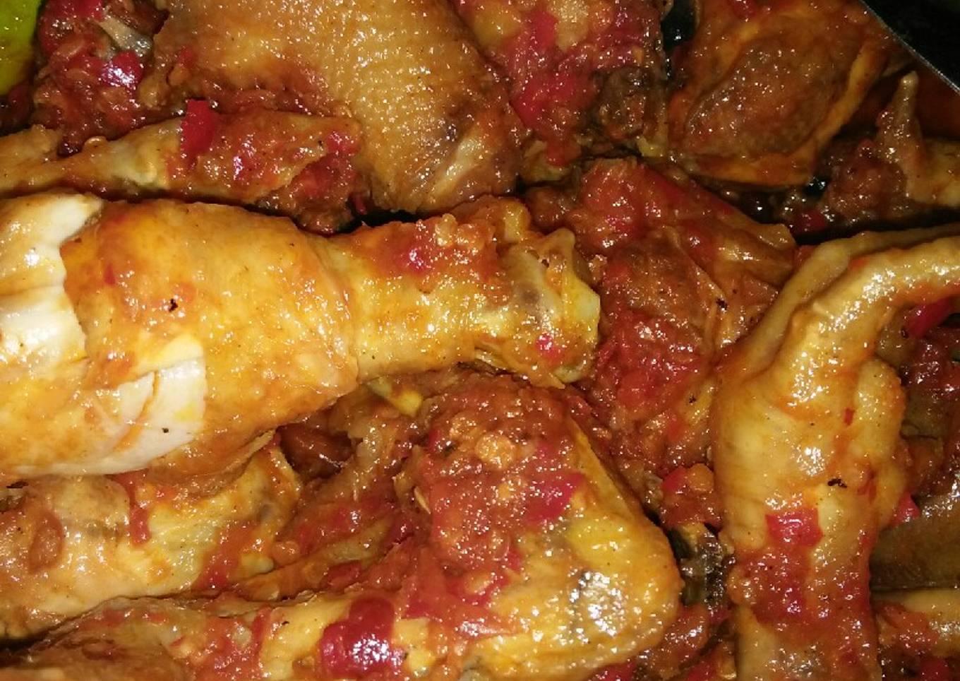 Ayam Goreng Balado Tumis Sawi Hijau