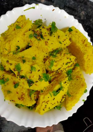 A picture of Instant sooji dhokla.