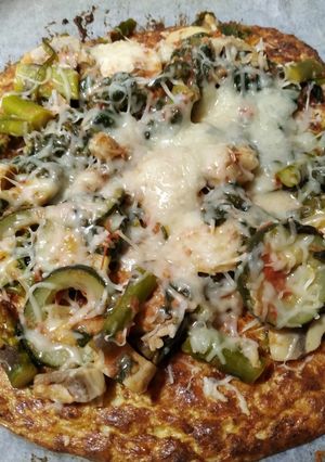Una foto de Pizza de coliflor al Thermomix