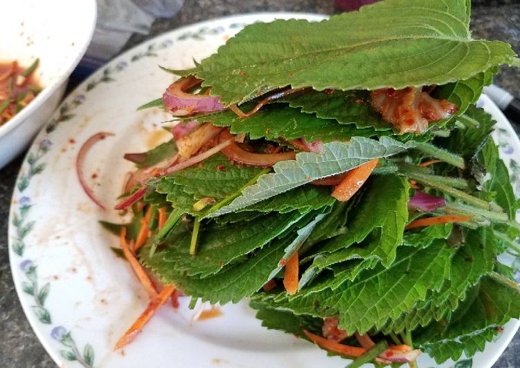 Steps to Make Quick Perrila leaves kimchi