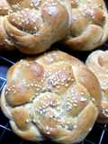 Braided challah bread