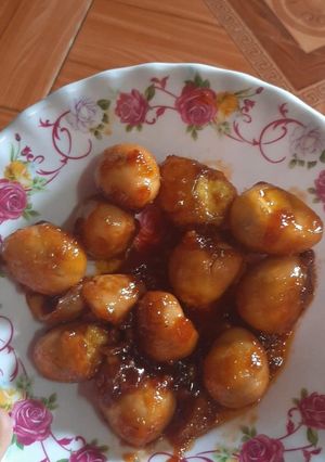 Hình của món Trứng cút rim bơ tỏi.