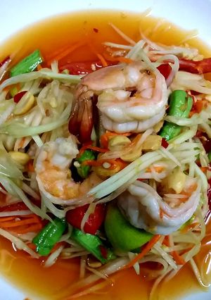 รูปของ ส้มตำปลาร้ากุ้งลวก
