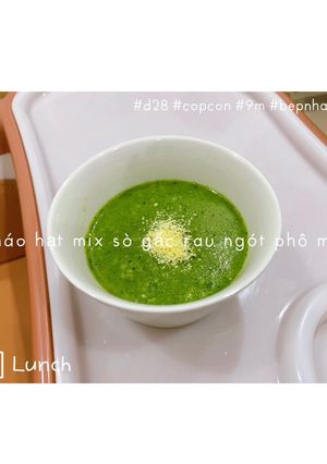 Hình của món Cháo hạt mix sò gấc rau ngót 🌿 phô mai 🧀.